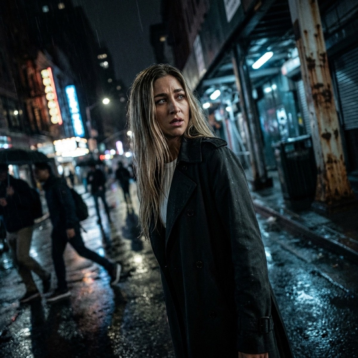 Rebecca in a grounded supporting portrait