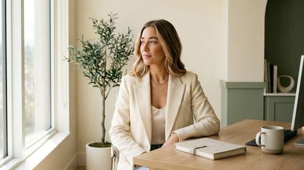 Rebecca in a calm editorial portrait